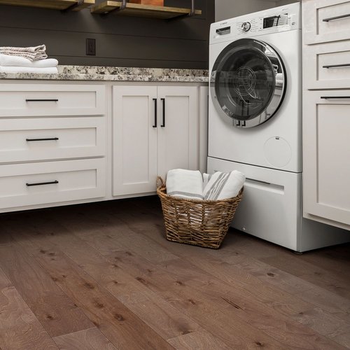 laundry room with engineered hardwood flooring from Floor Fashions of Virginia in the Charlottesville, VA area