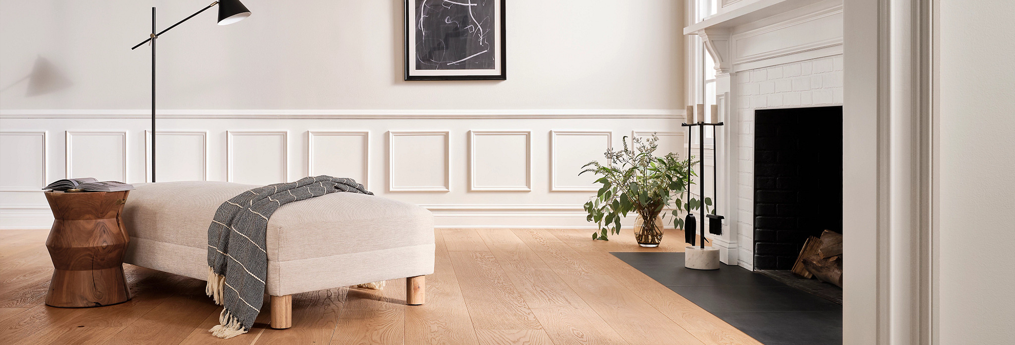 living room with fireplace and hardwood flooring from Floor Fashions of Virginia in the Charlottesville, VA area