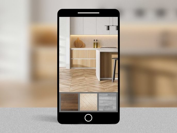 product visualizer on smartphone from Floor Fashions of Virginia in the Charlottesville, VA area